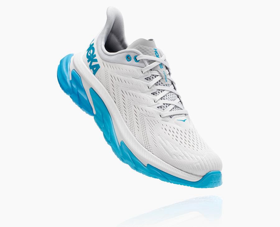 Hoka One One Løbesko Herre - Clifton Edge - Hvide/Blå - 574168AVT